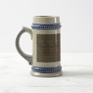 Chope À Bière Broderie britannique vintage Motif bleu rose