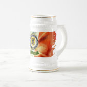 Chope À Bière Browne Insigne irlandais personnalisé avec drapeau (Devant droit)