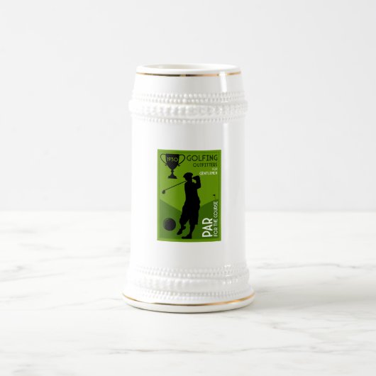Chope À Bière Cadeau de golf Vintage (Centre)