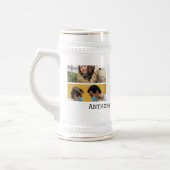 Chope À Bière Cadeau personnalisé de cinq photos avec texte pers (Gauche)