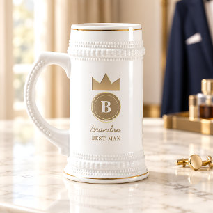 Chope À Bière Cadeau personnalisé du meilleur témoin avec initia
