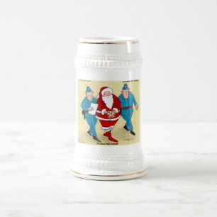 Chope À Bière Cadeaux et Cartes de Noël drôles de Police Navidad