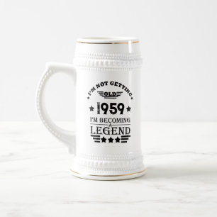 Chope À Bière Cadeaux personnalisés vintages 65e anniversaire