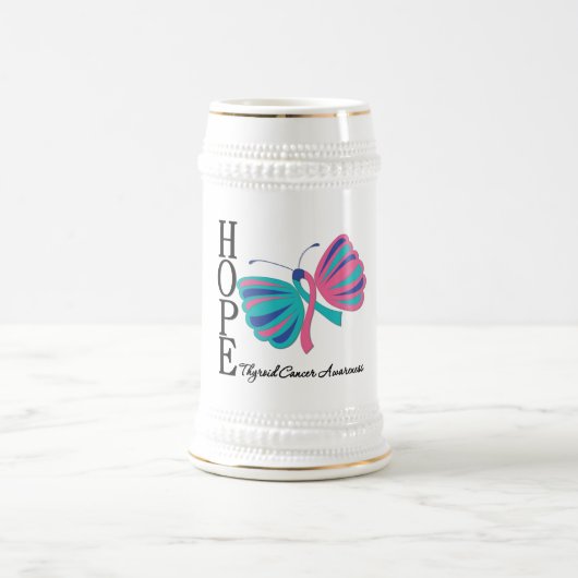 Chope À Bière Cancer de la thyroïde de papillon d'espoir (Centre)
