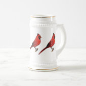 Chope À Bière Cardinal du Nord dessin animé d'oiseau (Devant droit)
