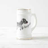 Chope À Bière Caricature amusante de zèbre (Devant droit)