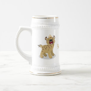 Chope À Bière Caricature amusante hyena riant illustration