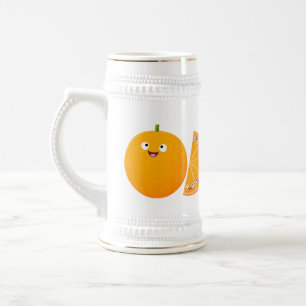 Chope À Bière Caricature d'agrumes d'orange