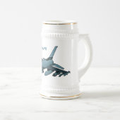 Chope À Bière Caricature d'avion de chasse militaire (Devant droit)