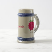 Chope À Bière Caricature de framboise très heureuse (Devant droit)