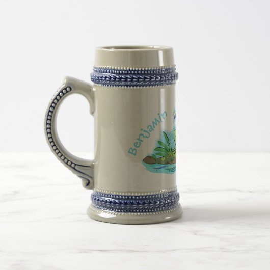 Chope À Bière Caricature de grenouille vert mignon (Gauche)