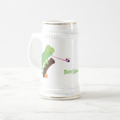 Chope À Bière Caricature de lézard de caméléon vert joyeux (Devant gauche)