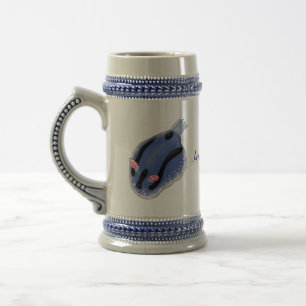 Chope À Bière Caricature de nudibranche bleu mignon