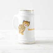 Chope À Bière Caricature de petit tigre joyeux (Devant gauche)