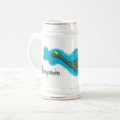 Chope À Bière Caricature de plesiosaure, monstre marin mignon et (Devant gauche)