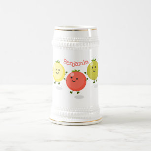 Chope À Bière Caricature de tomates cerises mûres