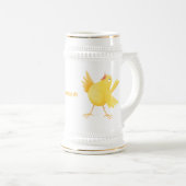 Chope À Bière Caricature d'oiseau canari jaune chantant mignon (Devant droit)