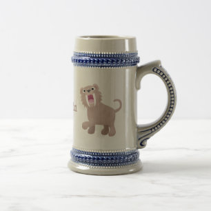 Chope À Bière Caricature du tigre mignon Saber Toothed Smilodon