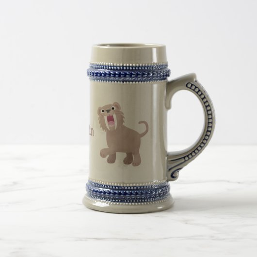 Chope À Bière Caricature du tigre mignon Saber Toothed Smilodon (Droite)