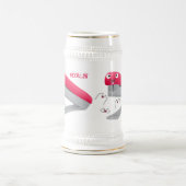 Chope À Bière Caricature en agrafeuse rouge pâle (Centre)