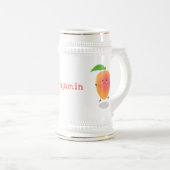 Chope À Bière Caricature jaune mangue mignonne (Devant droit)