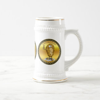 Chope À Bière caricature personnage pomme de terre aux grands ye