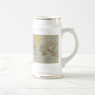 Chope À Bière Carte 1910 du monde