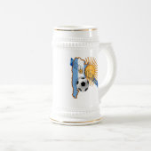 Chope À Bière Carte de drapeau de l'Argentine Sun de coupe du (Devant droit)