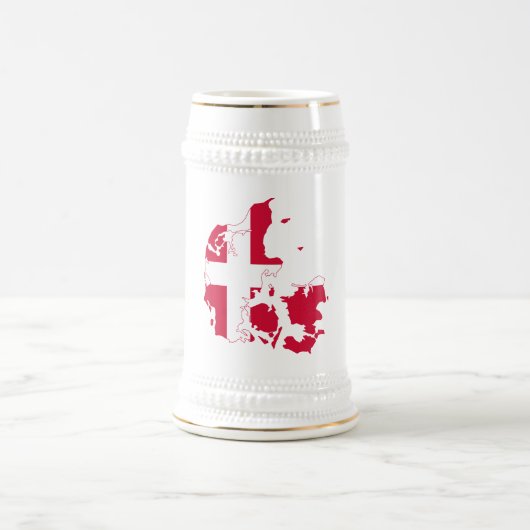 Chope À Bière Carte Drapeau Danemark (Centre)