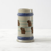 Chope À Bière Castor sur bandes bleues (Centre)