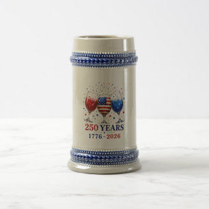 Chope À Bière Célébration du verre à vin patriotique 250 ans