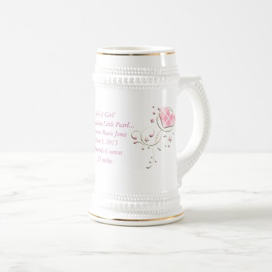 Chope À Bière C'est une fille, notre chou perle (Devant droit)