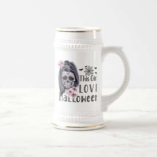 Chope À Bière Cette fille aime Halloween (Droite)