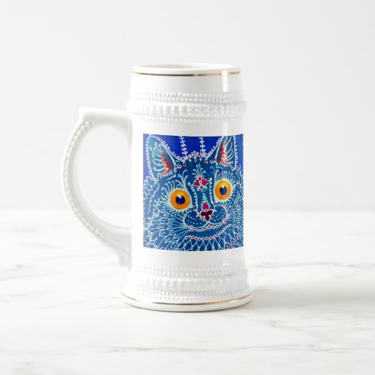 Chope À Bière Chat gothique bleu (Gauche)