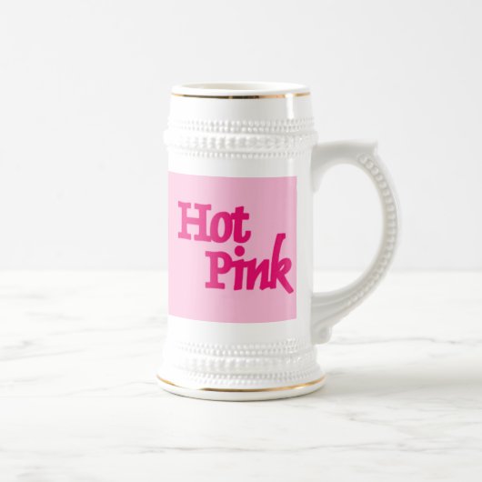 Chope À Bière Chaud rose rose gauche main blanc stein or garnitu (Droite)