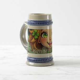 Chope À Bière Cheerful Leprechaun - Saint Patrick's Day Lucky Ch