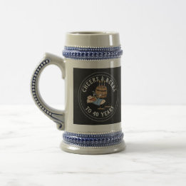 Chope À Bière Cheers Et Bières 40e Anniversaire Noir Et Blanc