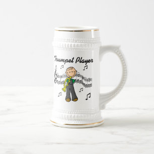 Chope À Bière Chemise homme à figure bâton jouant de la trompett