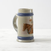 Chope À Bière Cheval de course et Jockey (Devant gauche)