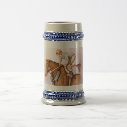 Chope À Bière Cheval de course et Jockey (Centre)