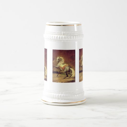 CHOPE À BIÈRE CHEVAUX GRIS BROUILLÉS (Centre)