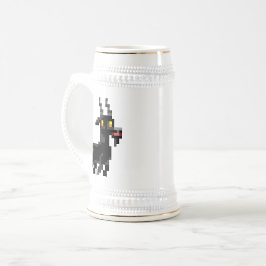 Chope À Bière Chèvre noire Stein de Pixelated (Devant gauche)