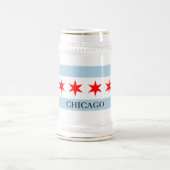 Chope À Bière Chicago flag beer stein with custom text (Centre)