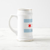 Chope À Bière Chicago flag beer stein with custom text (Gauche)
