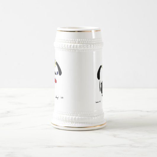Chope À Bière Chien Abstrait Stein (Centre)