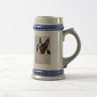 Chope À Bière Chien bleu Stein de Boston Terrier