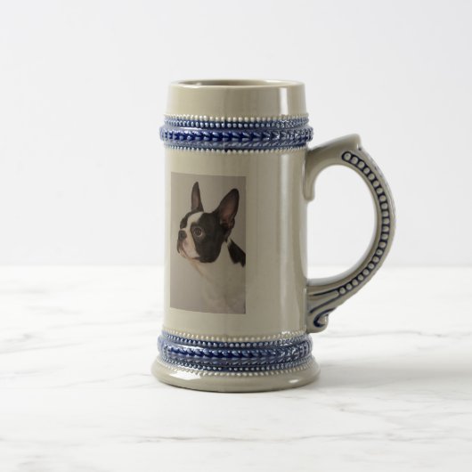 Chope À Bière Chien bleu Stein de Boston Terrier (Droite)