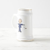 Chope À Bière Chiffre masculin infirmière - bleu de bâton (Devant gauche)