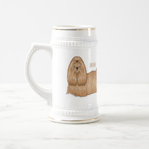 Chope À Bière Chih tzu long cheveux dessin de chien