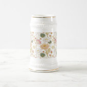 Chope À Bière Chinoiserie Elegant Lotus Flowers Gold Pink (Centre)